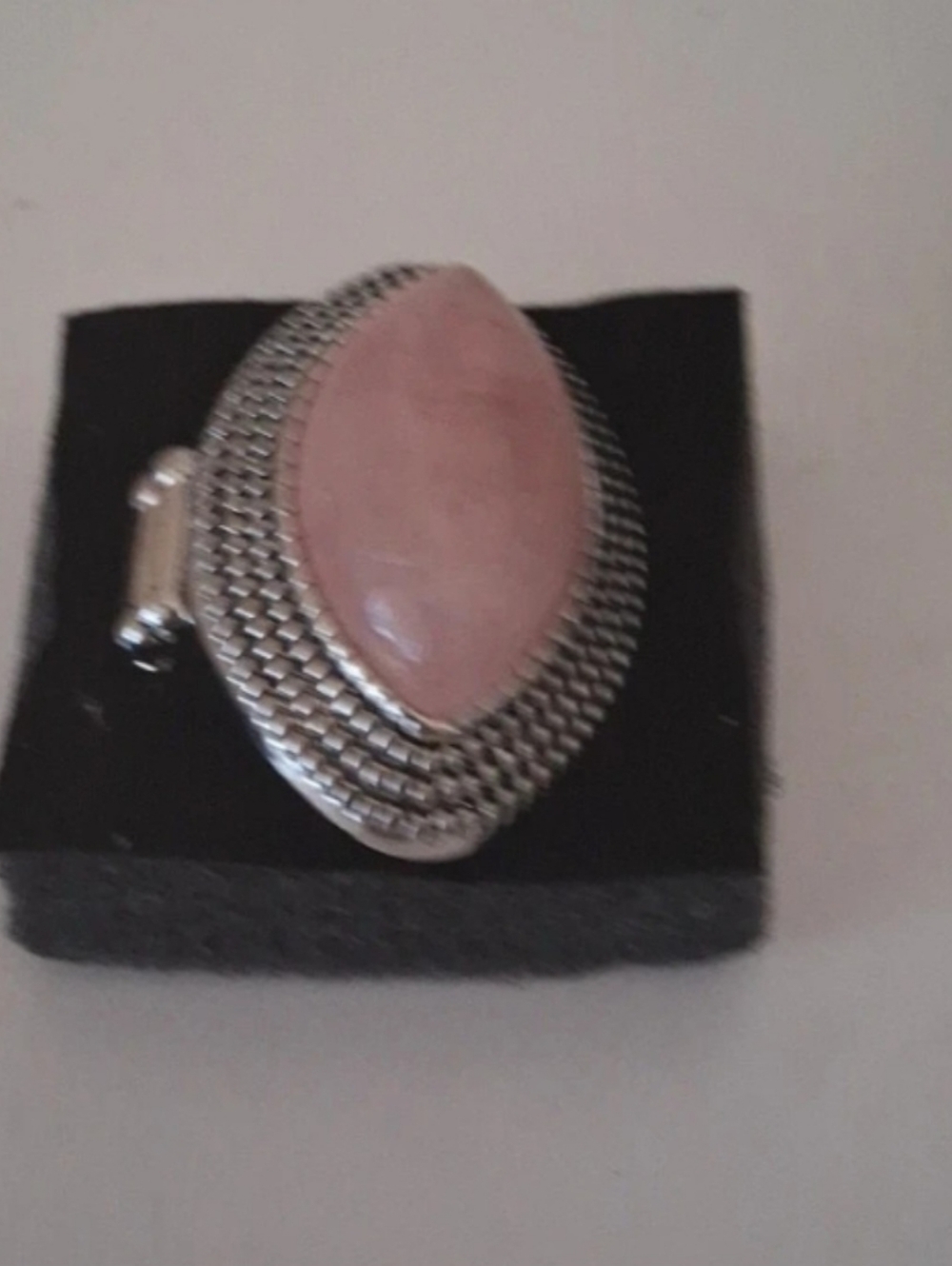 Silver Pink Stone Statement Ring - Women Jewelry